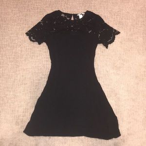 Lace shoulder dress